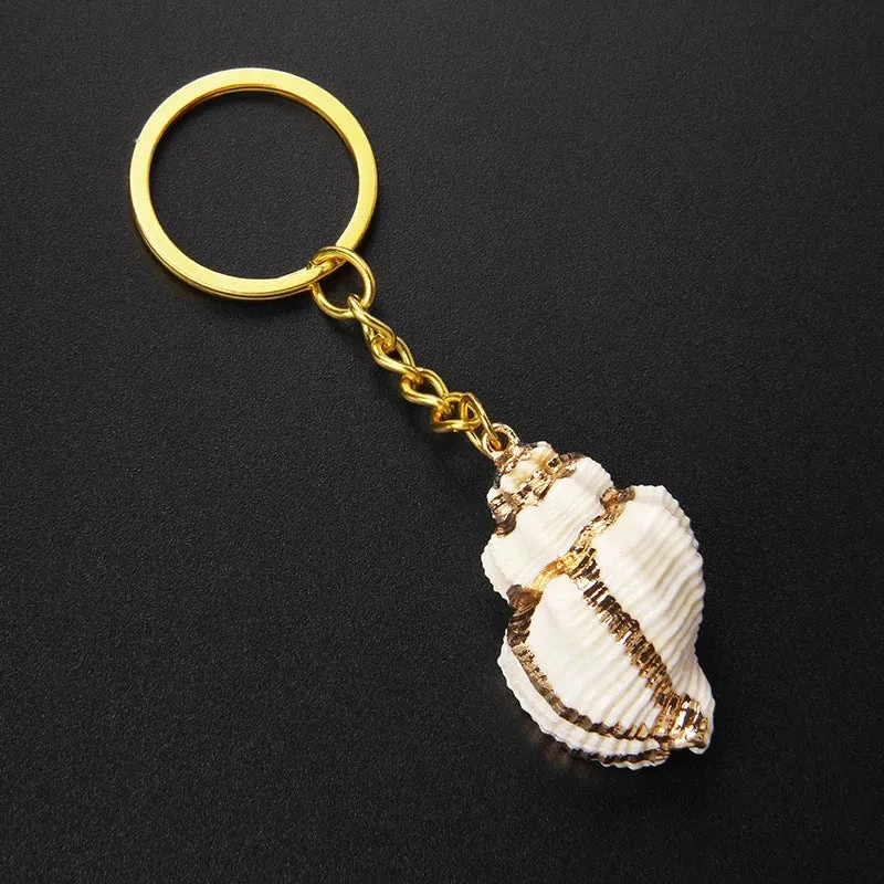 Marine Style Shell Shell Metal Unisex Bag Pendant Keychain