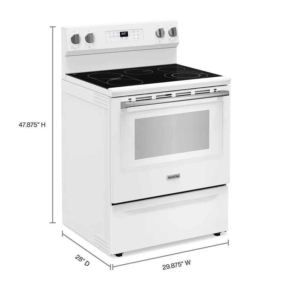 Maytag MFES6030RW 30-Inch Wide Electric Range With No Preheat Air Fry and Air Baking - 5.3 cu. ft.