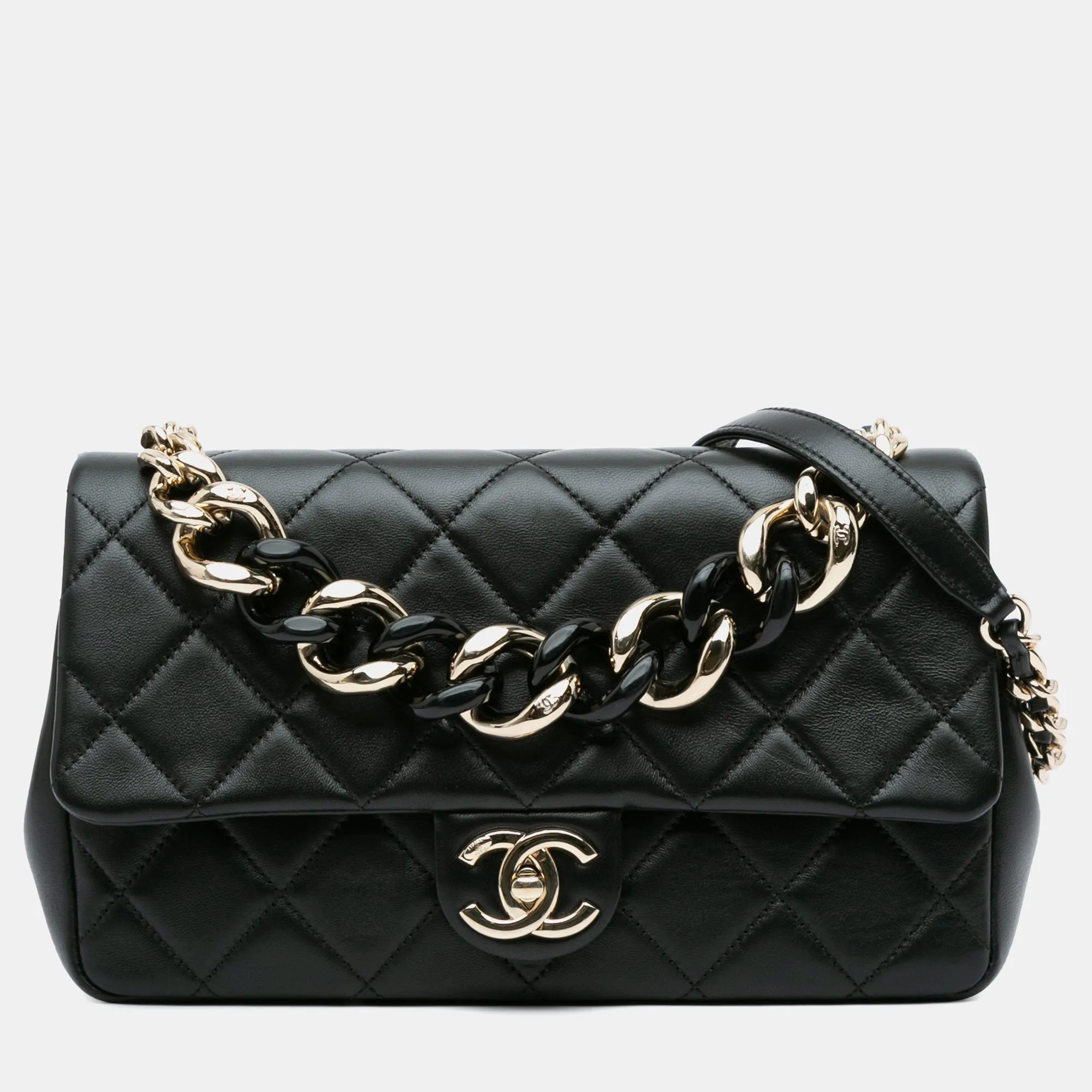 Medium Lambskin Elegant Chain Single Flap