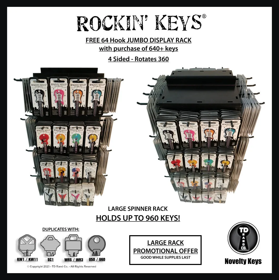 MEGA Rack Spinner Display with 640-960 Keys - Rack FREE with Purchase!