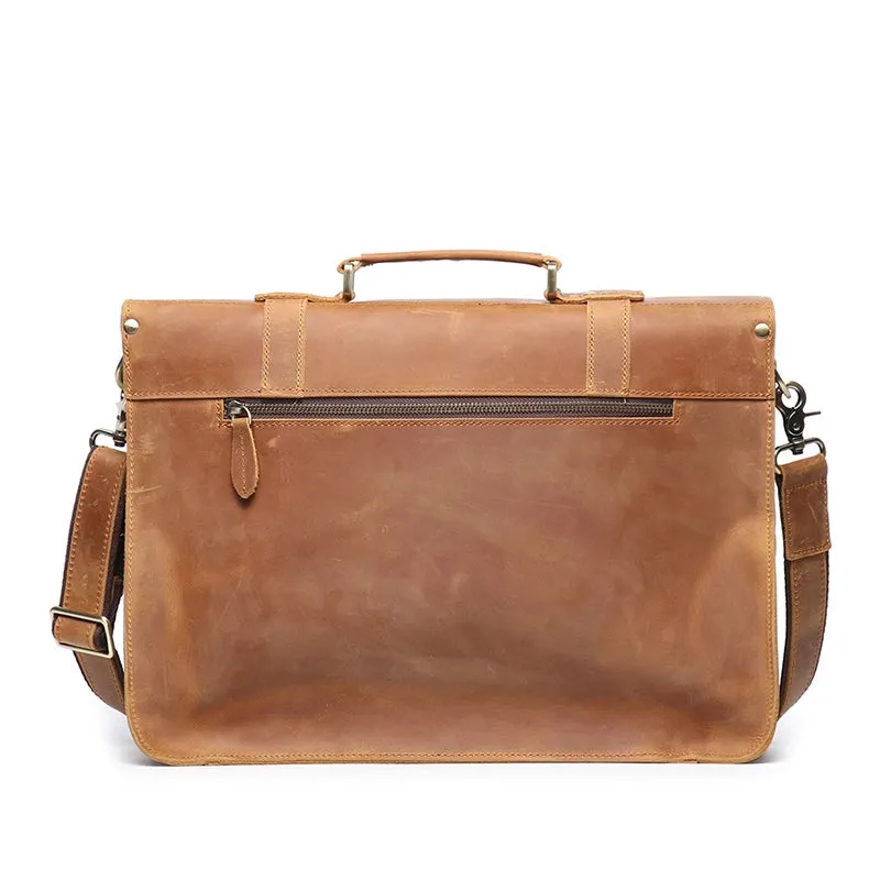 Men's Leather Messenger Bag - Fits 14" Laptop