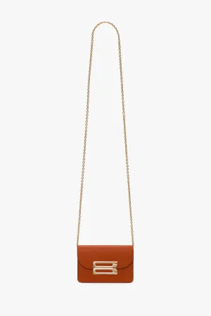 Micro Dorian Bag With Chain Strap In Burnt Orange Grained Leather