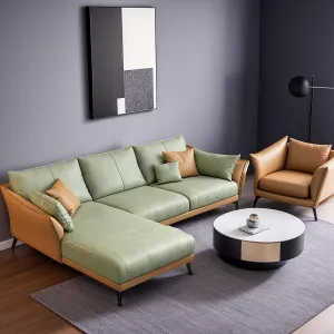 Modern Leather Sectional Modular Sofa with Chaise