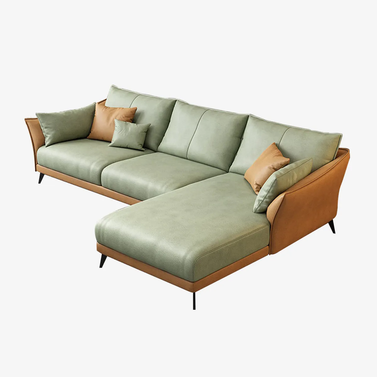 Modern Leather Sectional Modular Sofa with Chaise