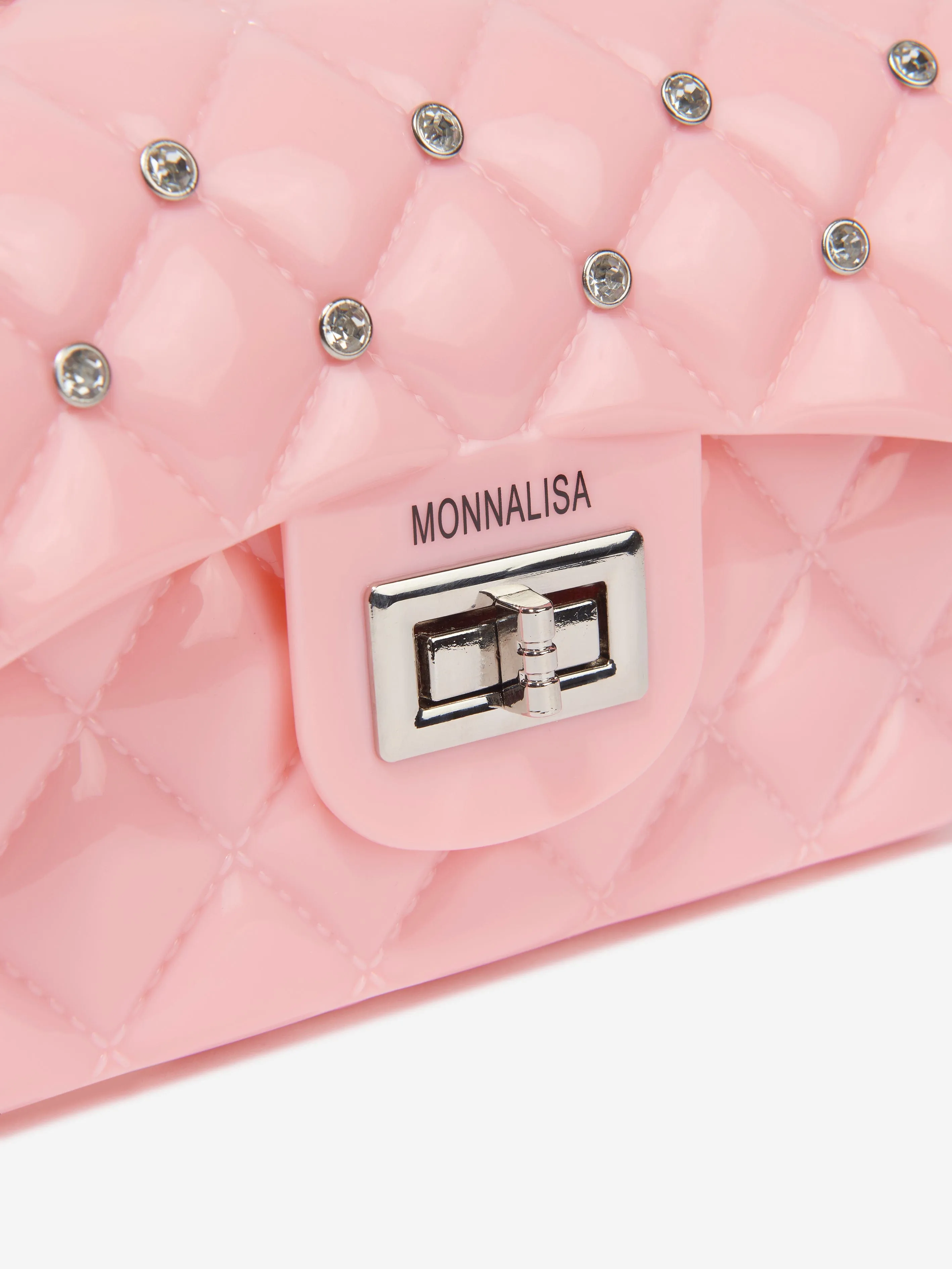 Monnalisa Girls Diamante Quilted Bag in Pink