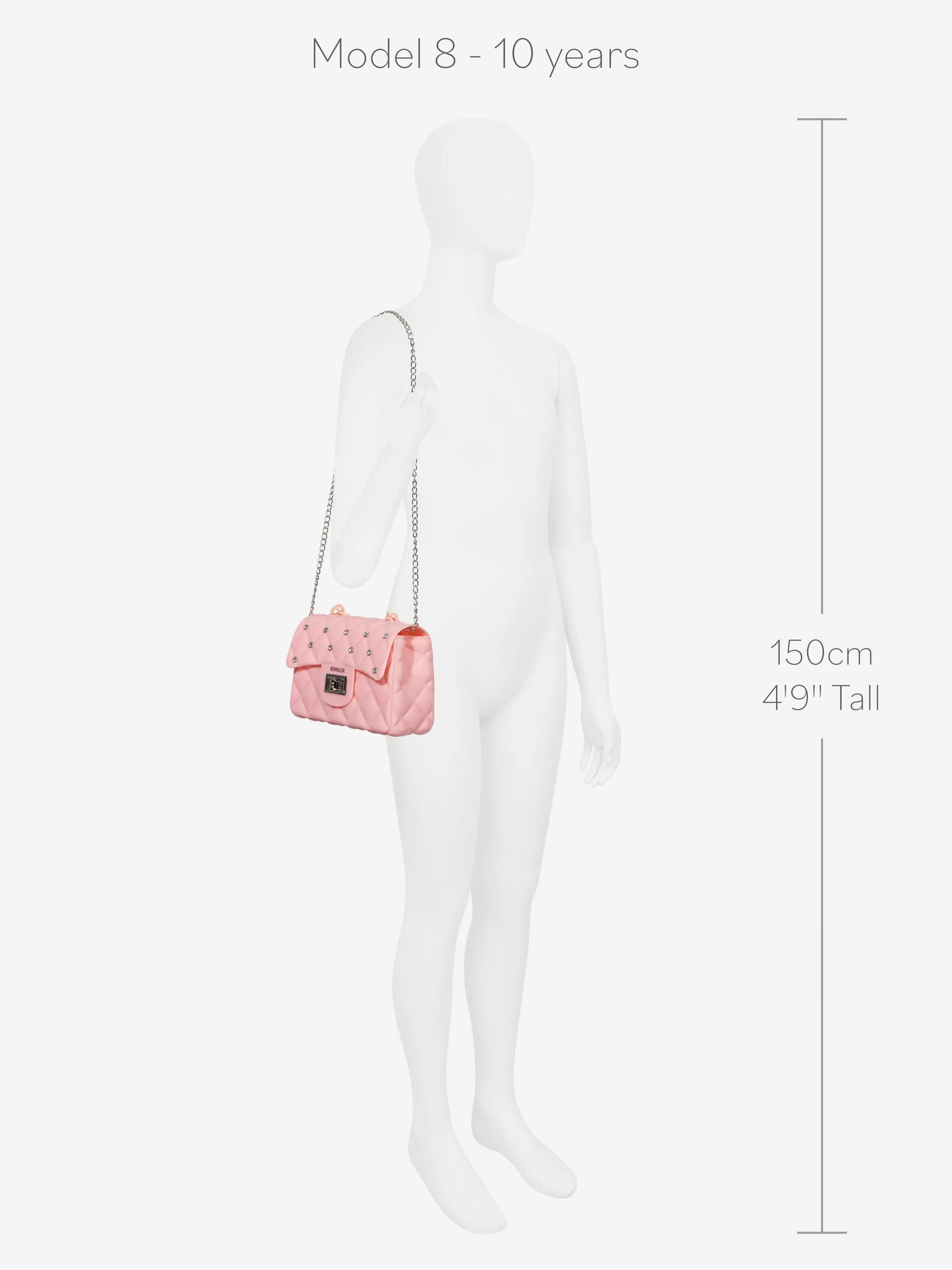 Monnalisa Girls Diamante Quilted Bag in Pink