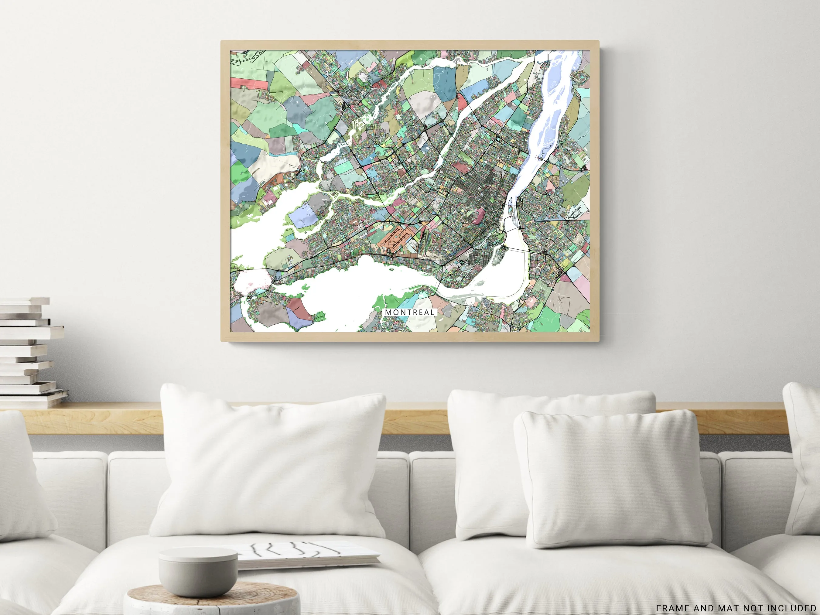 Montreal Map Wall Art Print, Geometric Quebec Canada City Poster Maps