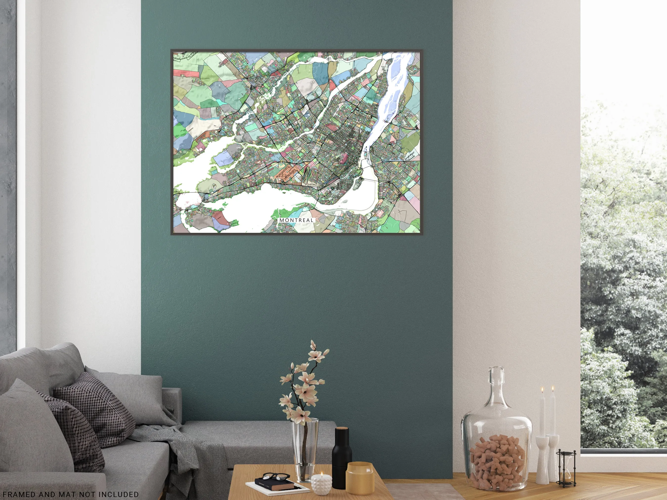 Montreal Map Wall Art Print, Geometric Quebec Canada City Poster Maps