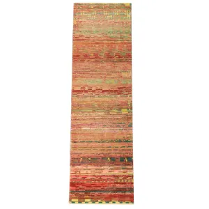 Multicolored Transitional Wool Runner - 2'1" x 9'1"