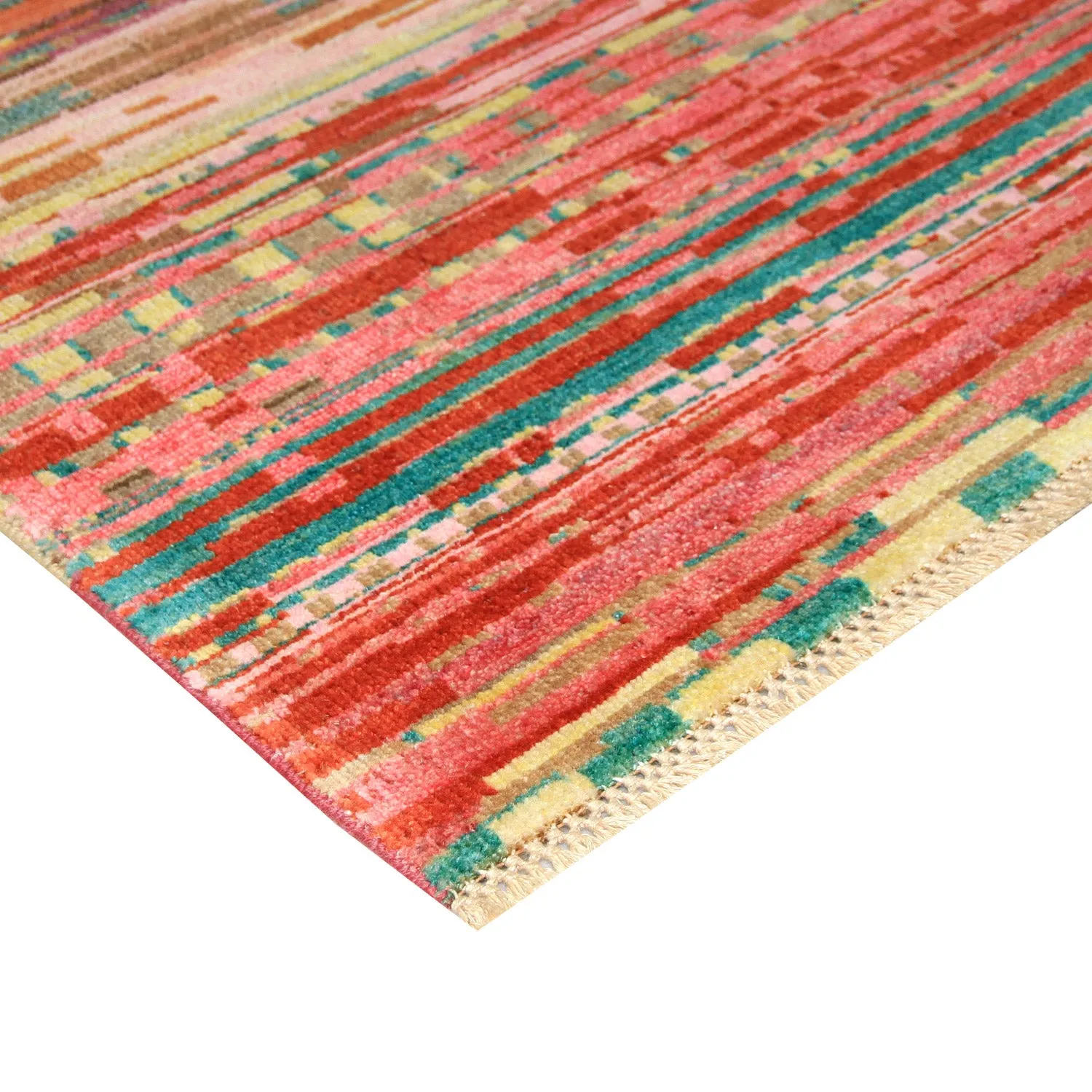 Multicolored Transitional Wool Runner - 2'1" x 9'1"