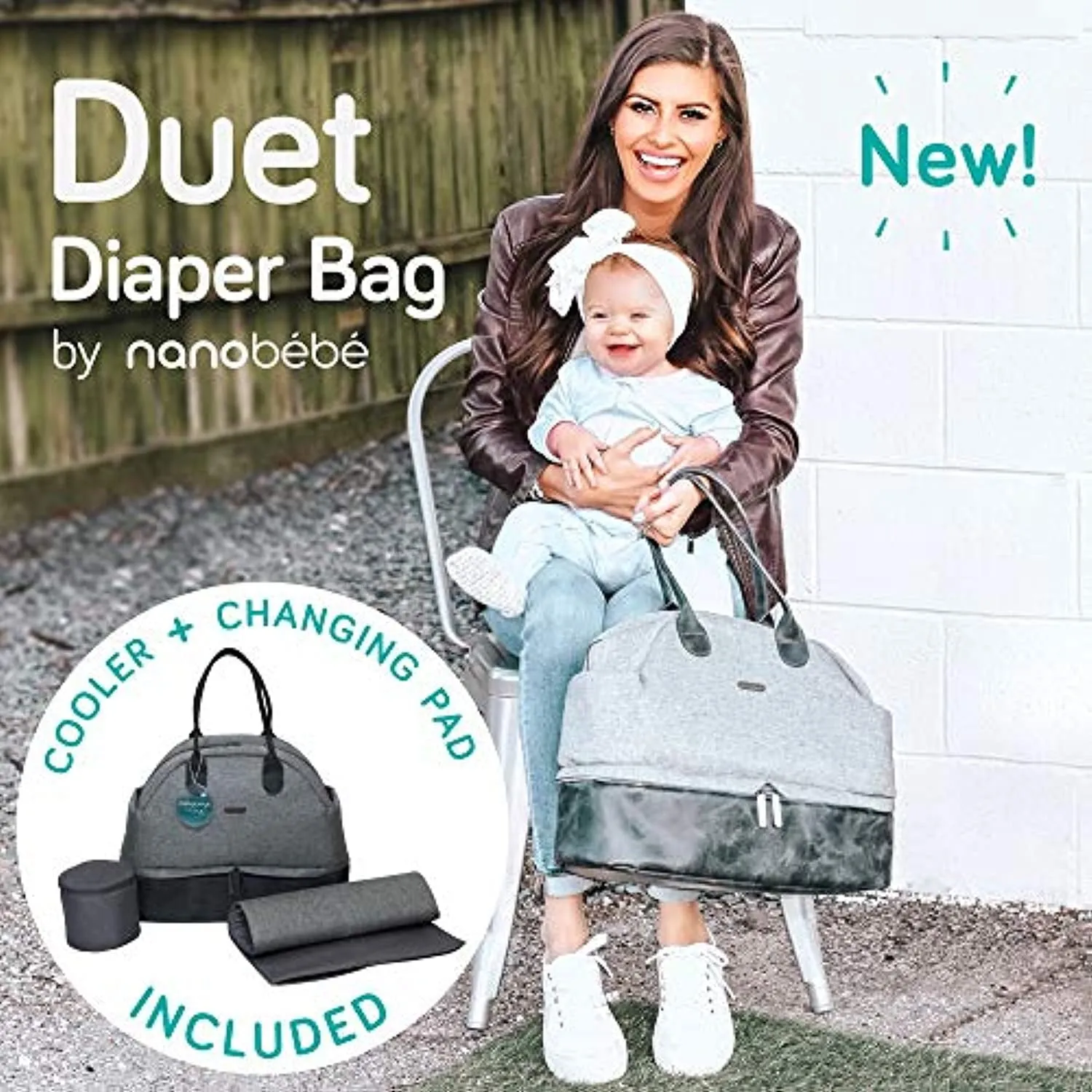 NANOB B nanobebe Breastmilk Baby Bottle Cooler & Travel Bag with Ice Pack Included. Compact Triple Insulated, Easily attaches to Stroller or Diaper Bag- Grey