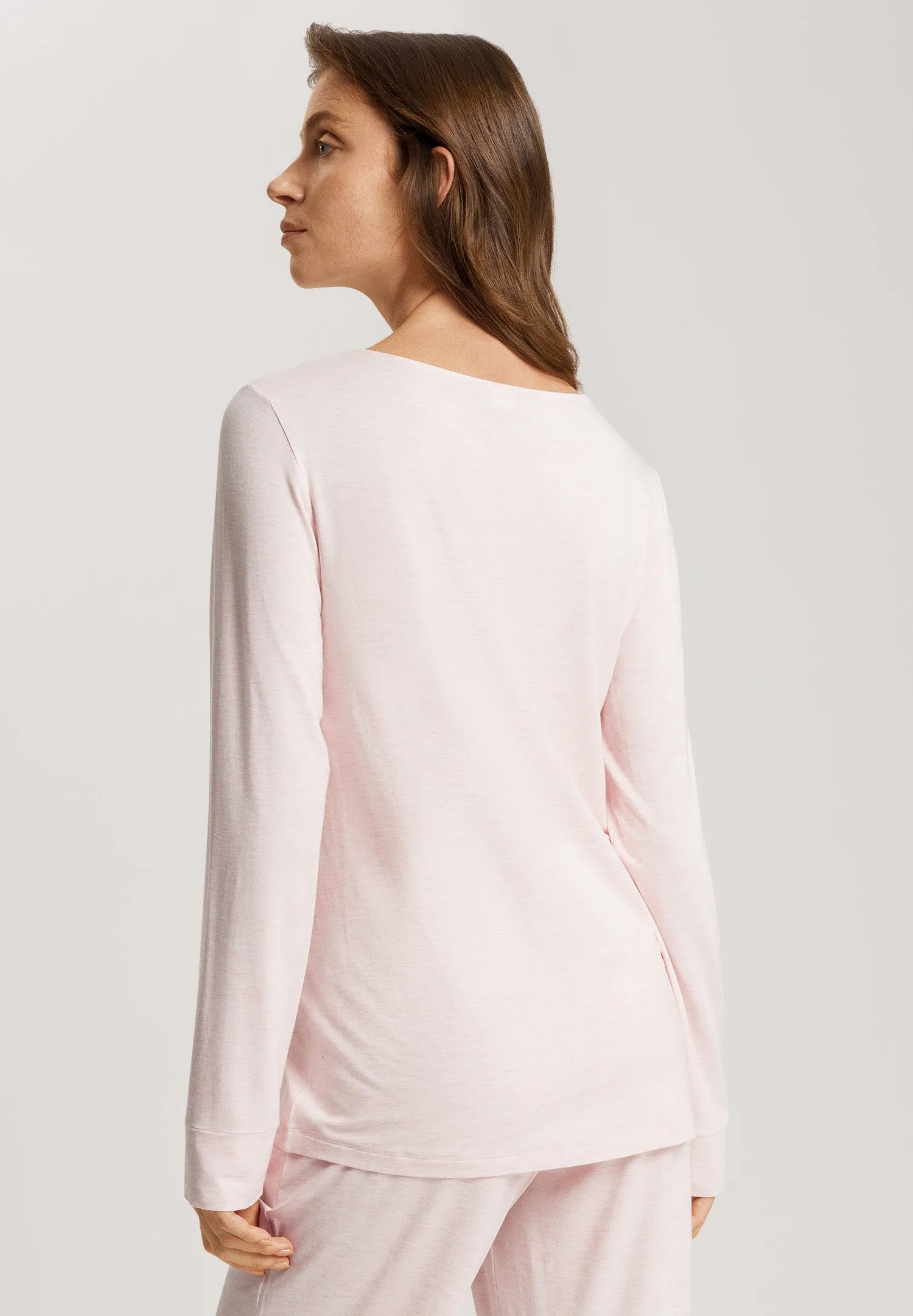 Natural Elegance Relaxed Round Neck Top | Rose Melange 74948-2899