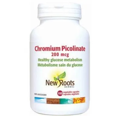 New Roots Chromium Picolinate 200 mcg 100 Veggie Caps