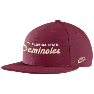 Nike 2023 Florida State Seminoles Retro Flat Bill Snapback Cap - Garnet