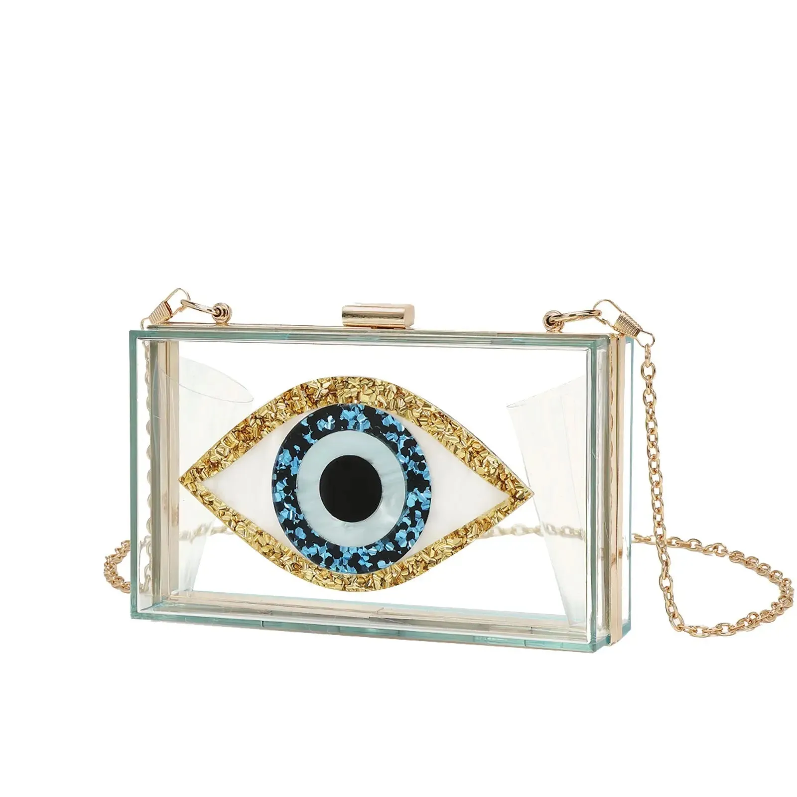 o shape chain Marbling pearl white evil eye Acrylic Purse Box Clutch Luxury Handbags Women Bga Designer Messenger Summer Acrylic