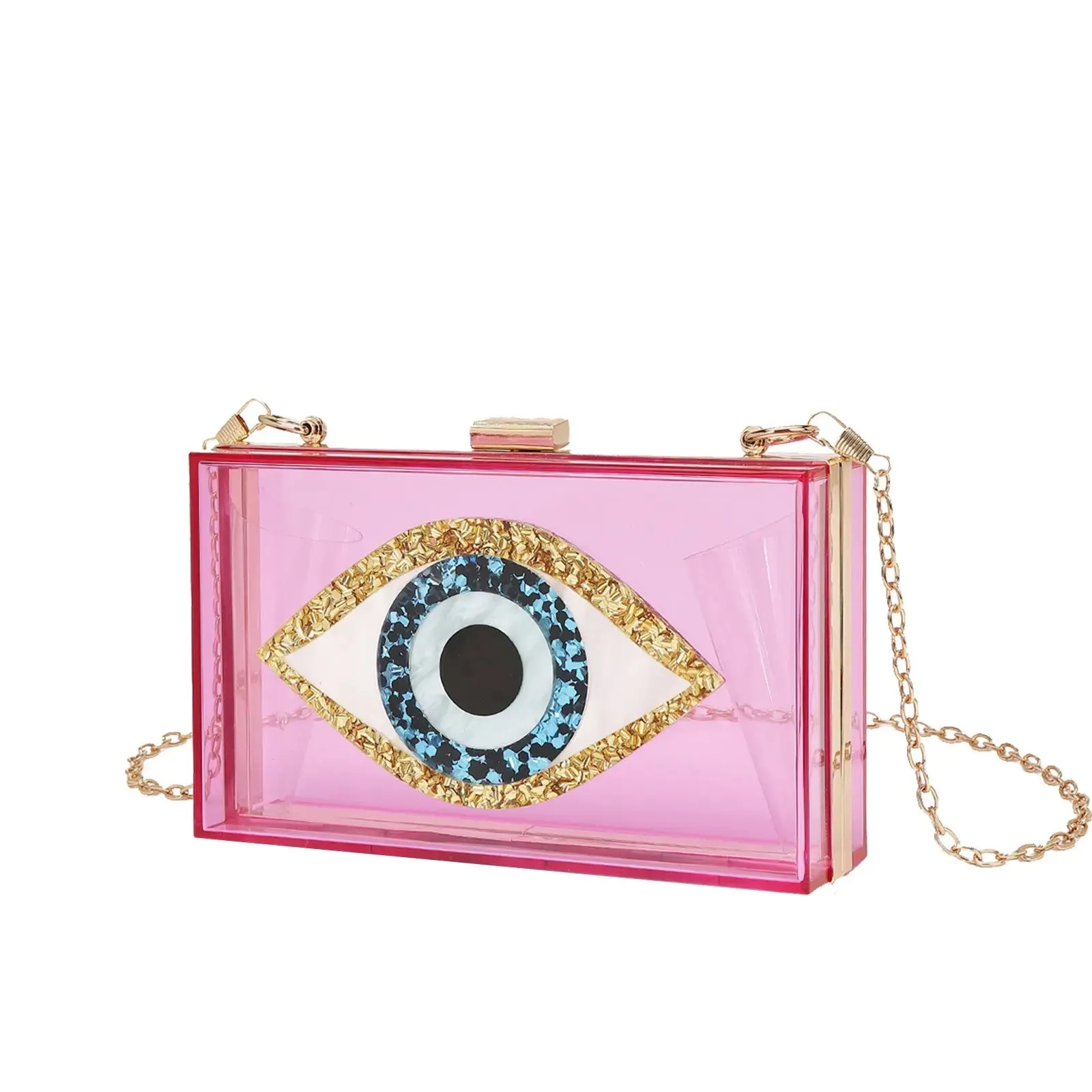 o shape chain Marbling pearl white evil eye Acrylic Purse Box Clutch Luxury Handbags Women Bga Designer Messenger Summer Acrylic