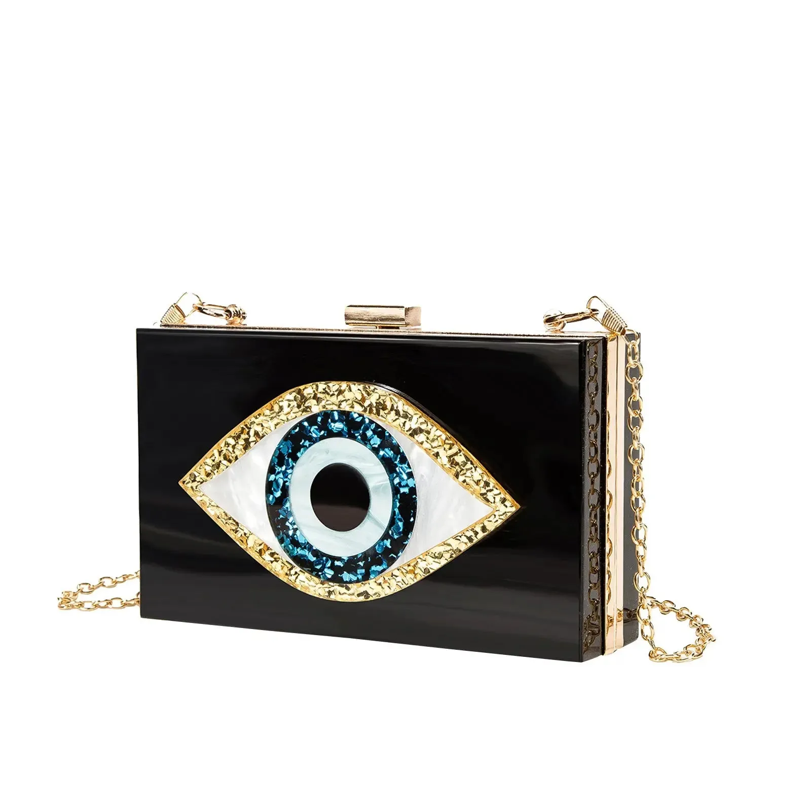 o shape chain Marbling pearl white evil eye Acrylic Purse Box Clutch Luxury Handbags Women Bga Designer Messenger Summer Acrylic