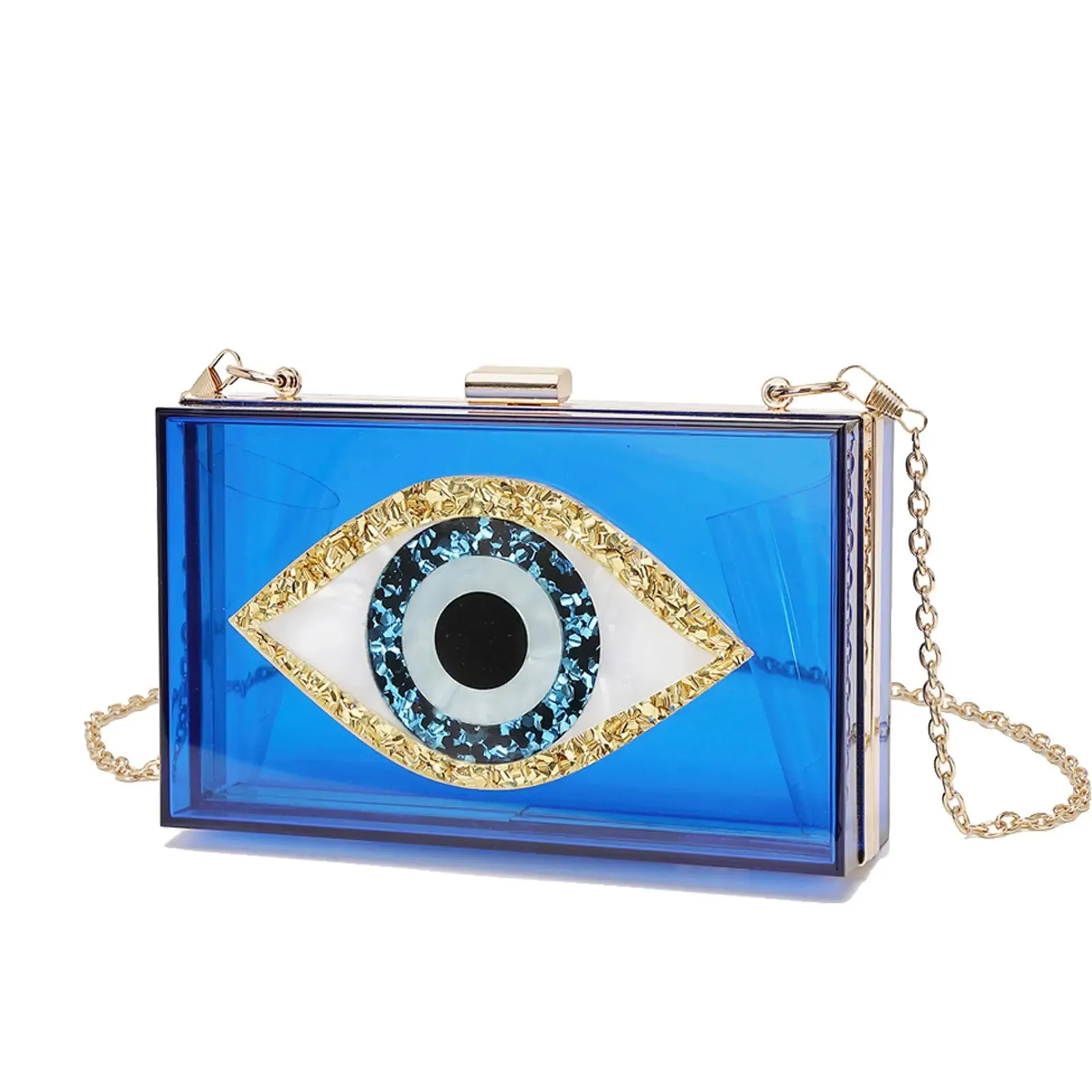 o shape chain Marbling pearl white evil eye Acrylic Purse Box Clutch Luxury Handbags Women Bga Designer Messenger Summer Acrylic