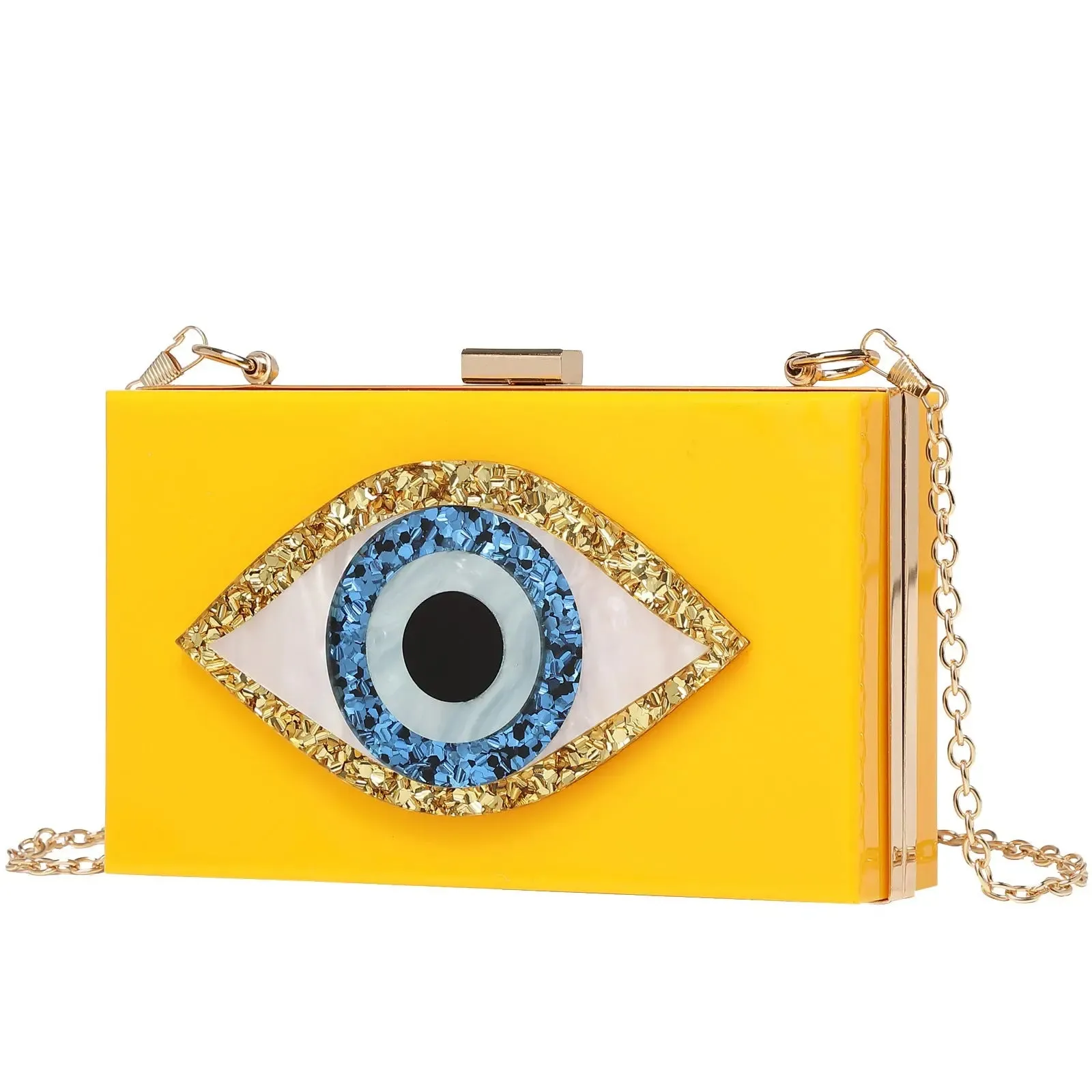 o shape chain Marbling pearl white evil eye Acrylic Purse Box Clutch Luxury Handbags Women Bga Designer Messenger Summer Acrylic