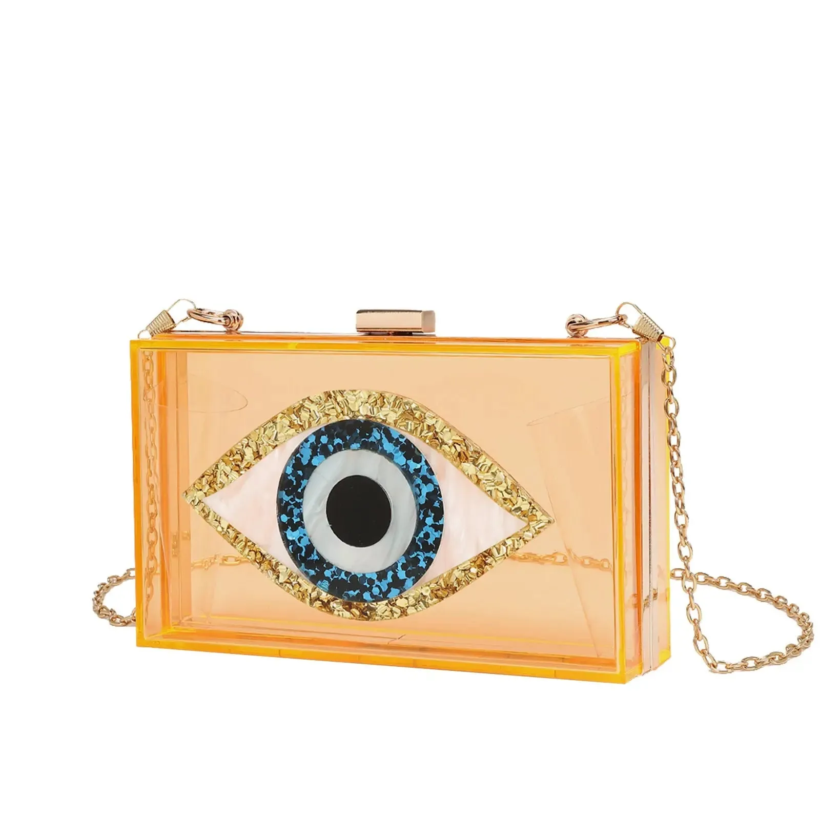 o shape chain Marbling pearl white evil eye Acrylic Purse Box Clutch Luxury Handbags Women Bga Designer Messenger Summer Acrylic