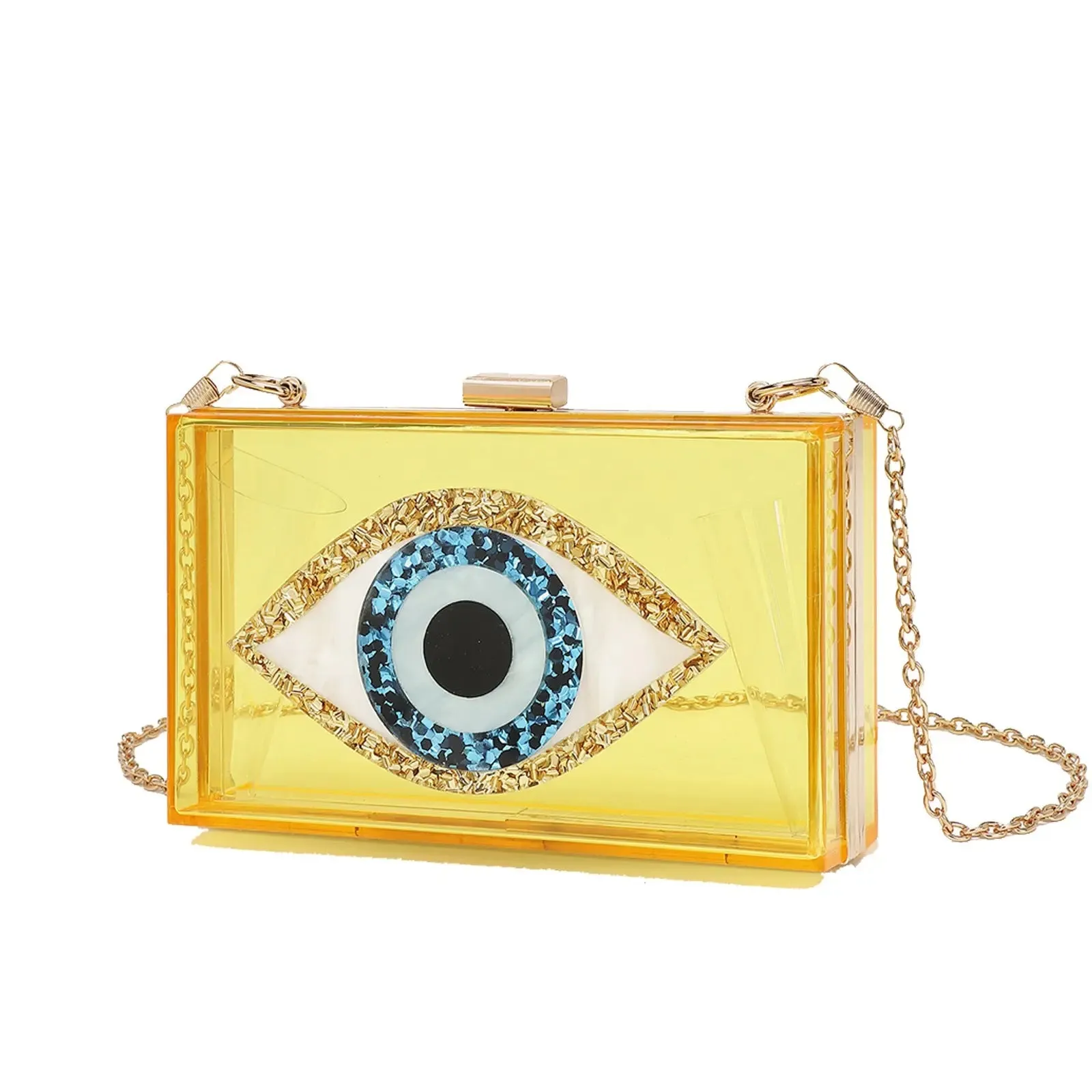 o shape chain Marbling pearl white evil eye Acrylic Purse Box Clutch Luxury Handbags Women Bga Designer Messenger Summer Acrylic