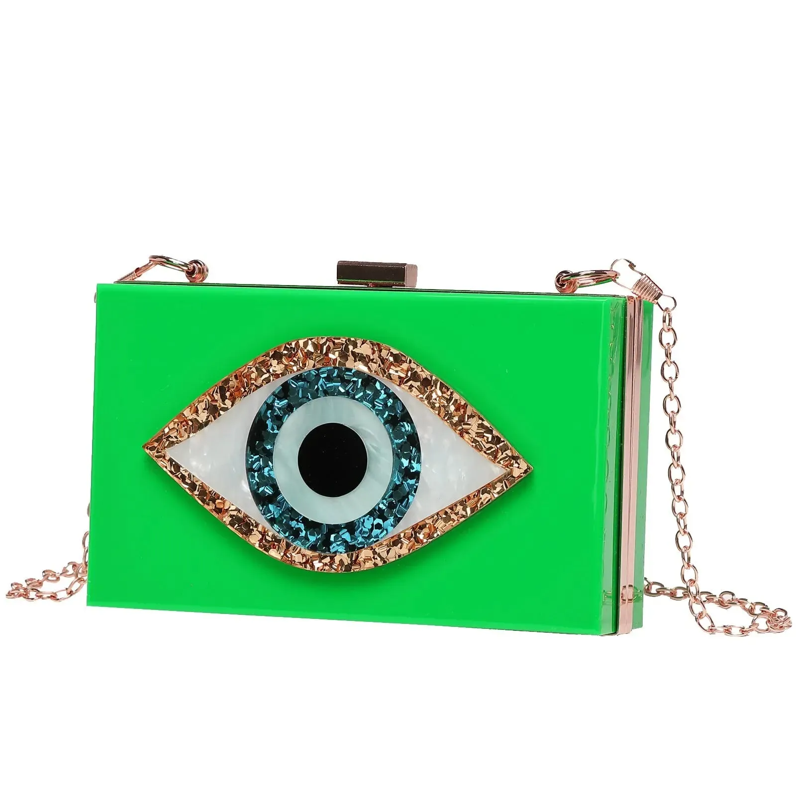 o shape chain Marbling pearl white evil eye Acrylic Purse Box Clutch Luxury Handbags Women Bga Designer Messenger Summer Acrylic