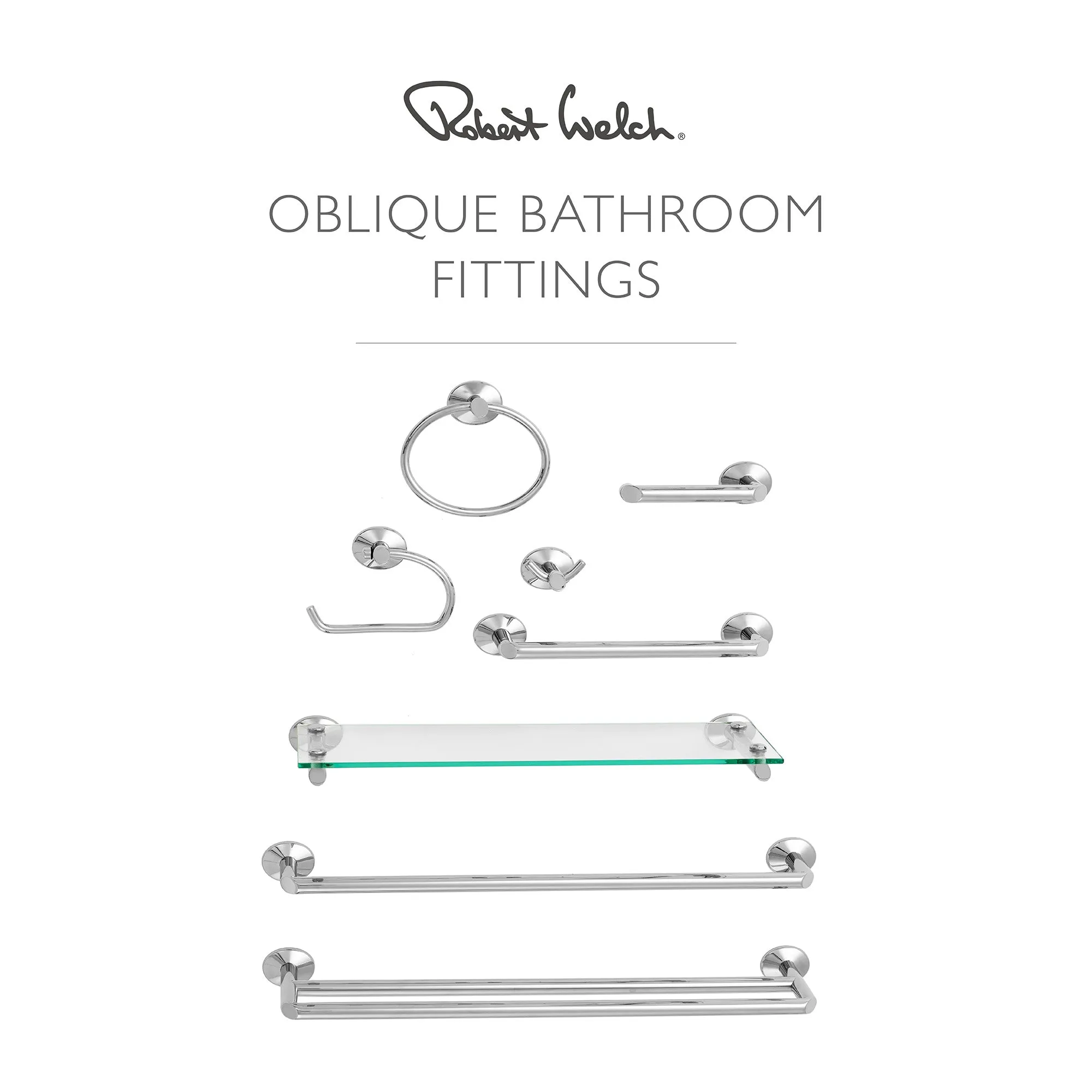 Oblique Glass Bathroom Shelf