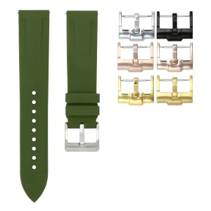 Olive Green - Quick Release Rubber Watch Strap For Longines Elegant Collection