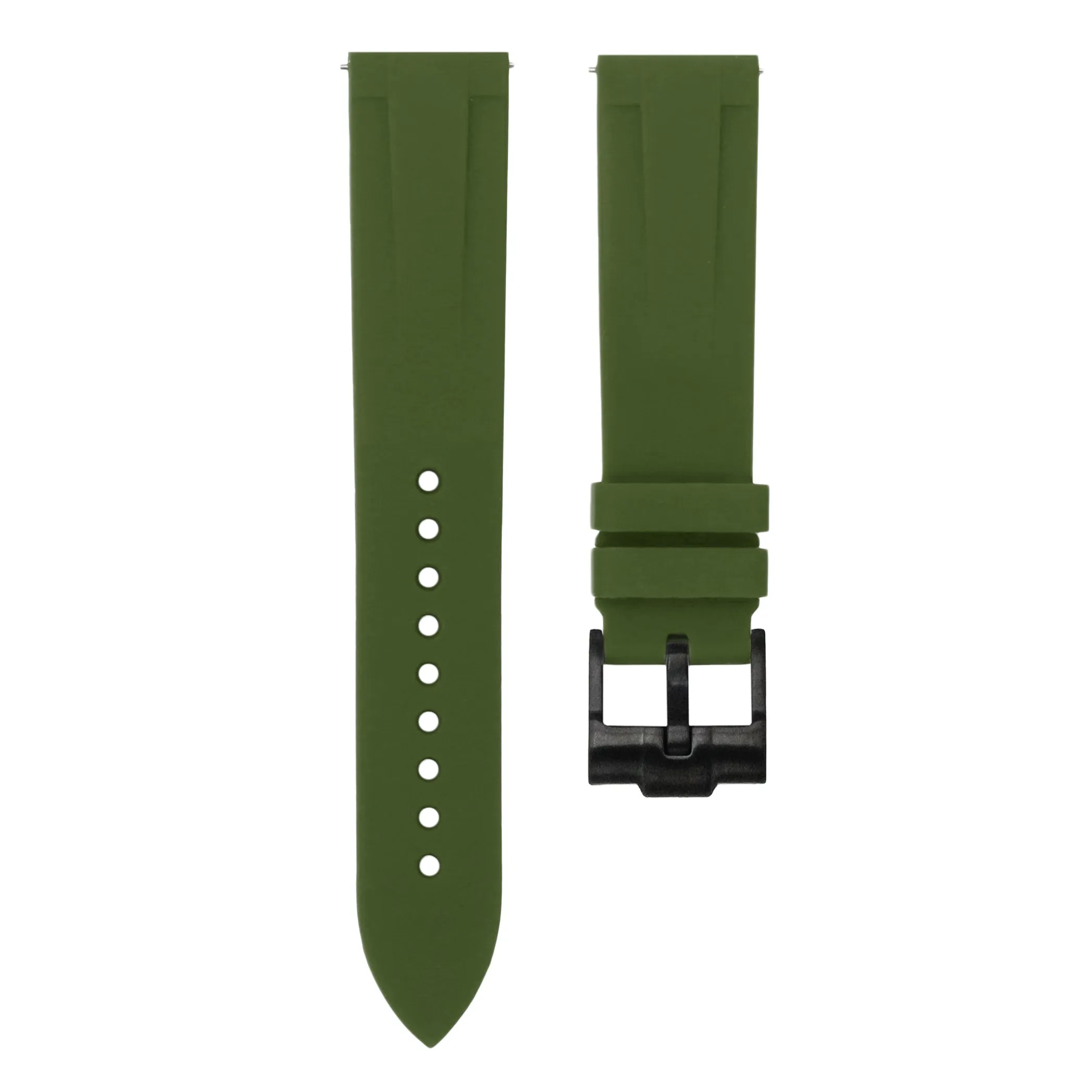 Olive Green - Quick Release Rubber Watch Strap For Longines Elegant Collection