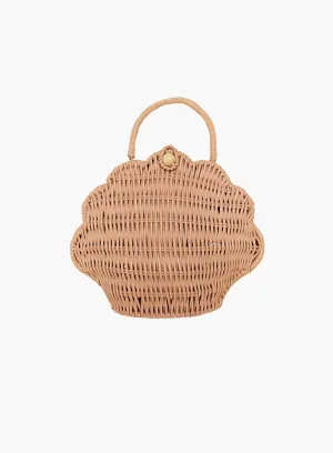 Olli Ella Rattan Shell Bag in Rose