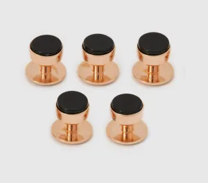 Onyx & Rose Gold Formal Stud Set