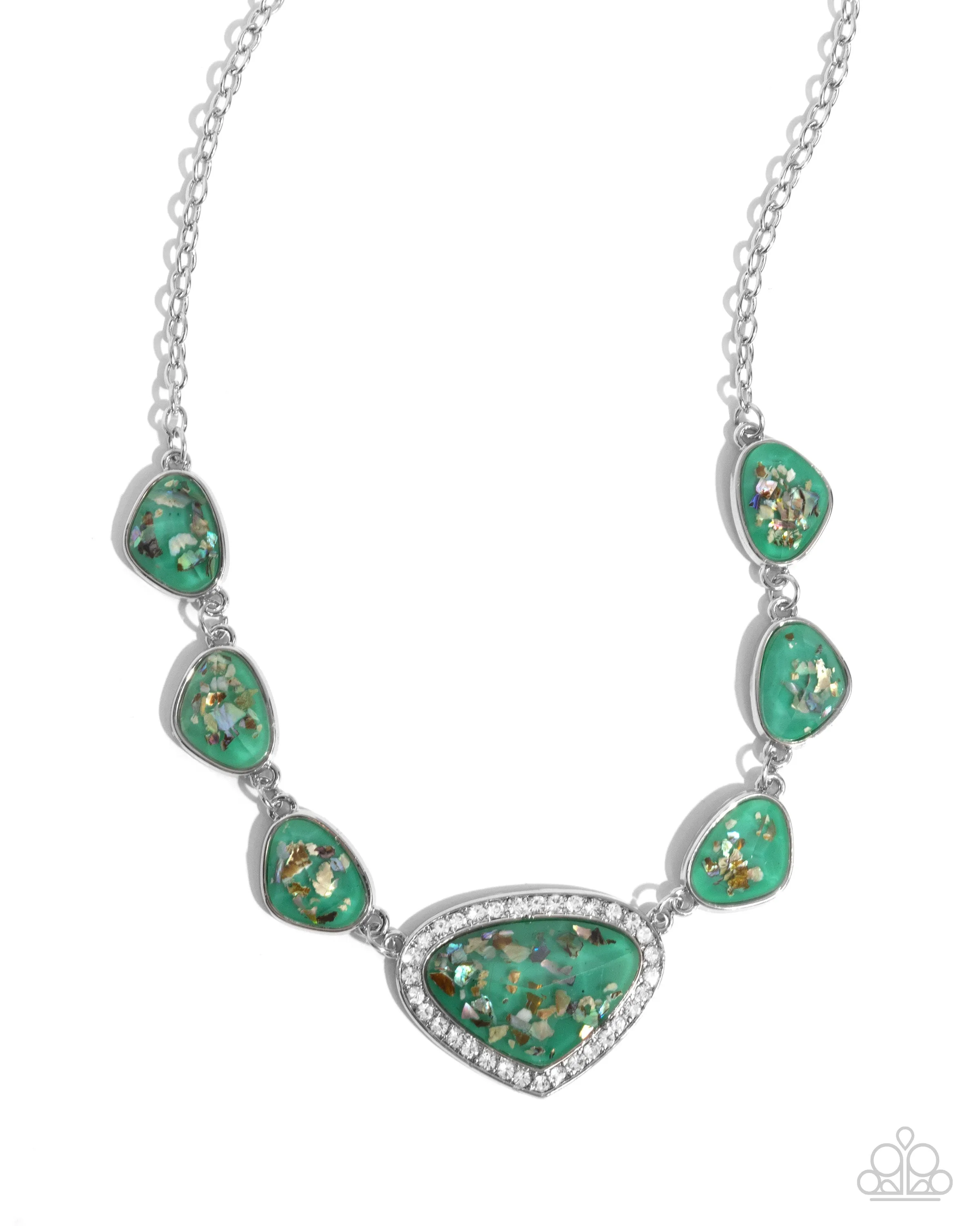 Open Door Jewelry - Discreet Dazzle - Green Necklace - Paparazzi Accessories