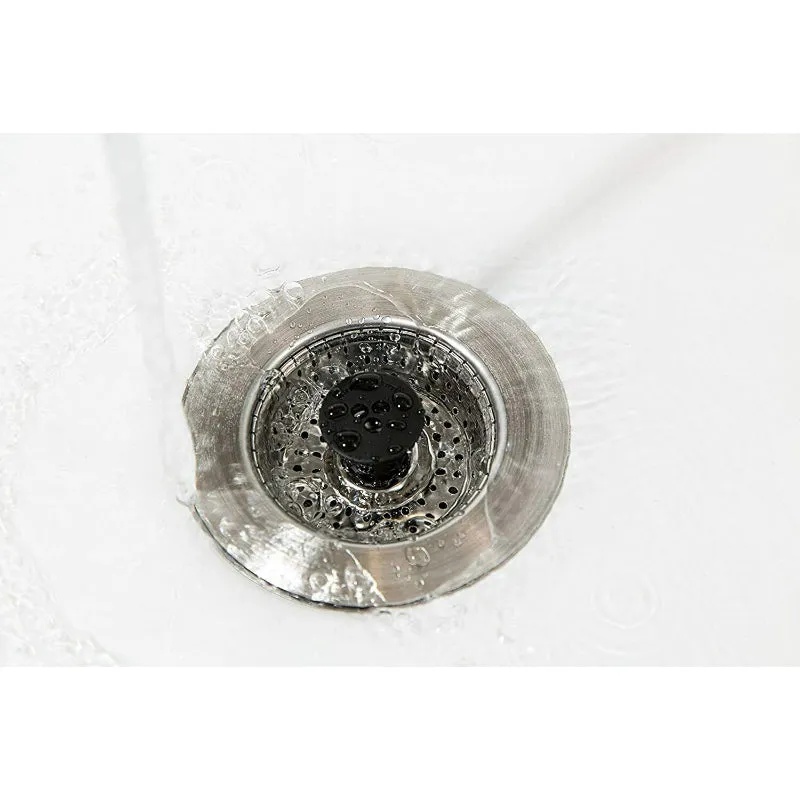 Pack of 2 Clog-Free Stainless Steel Sink Strainer , Shower Hair Catcher Drain Protector