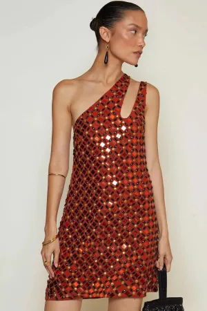 Perri Dress Abstract Tile Gold