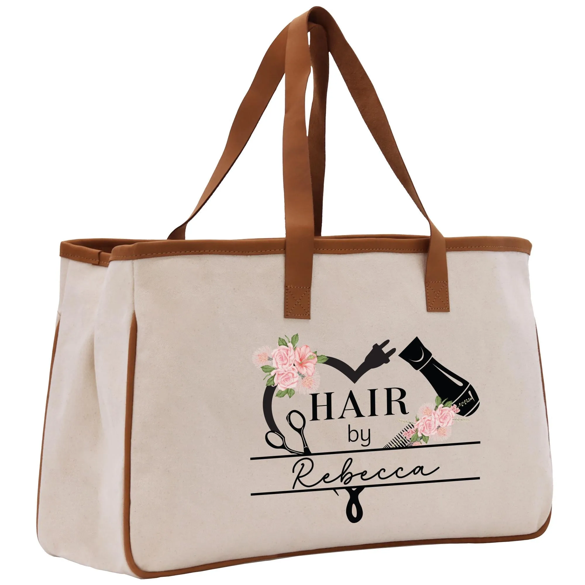 Personalized Hair Stylist Custom Cotton Canvas Tote Bag Hairdresser Gift Bag Beauty Salon Bag Stylist Supply Bag Barber Gift (HRST1004)