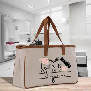 Personalized Hair Stylist Custom Cotton Canvas Tote Bag Hairdresser Gift Bag Beauty Salon Bag Stylist Supply Bag Barber Gift (HRST1004)