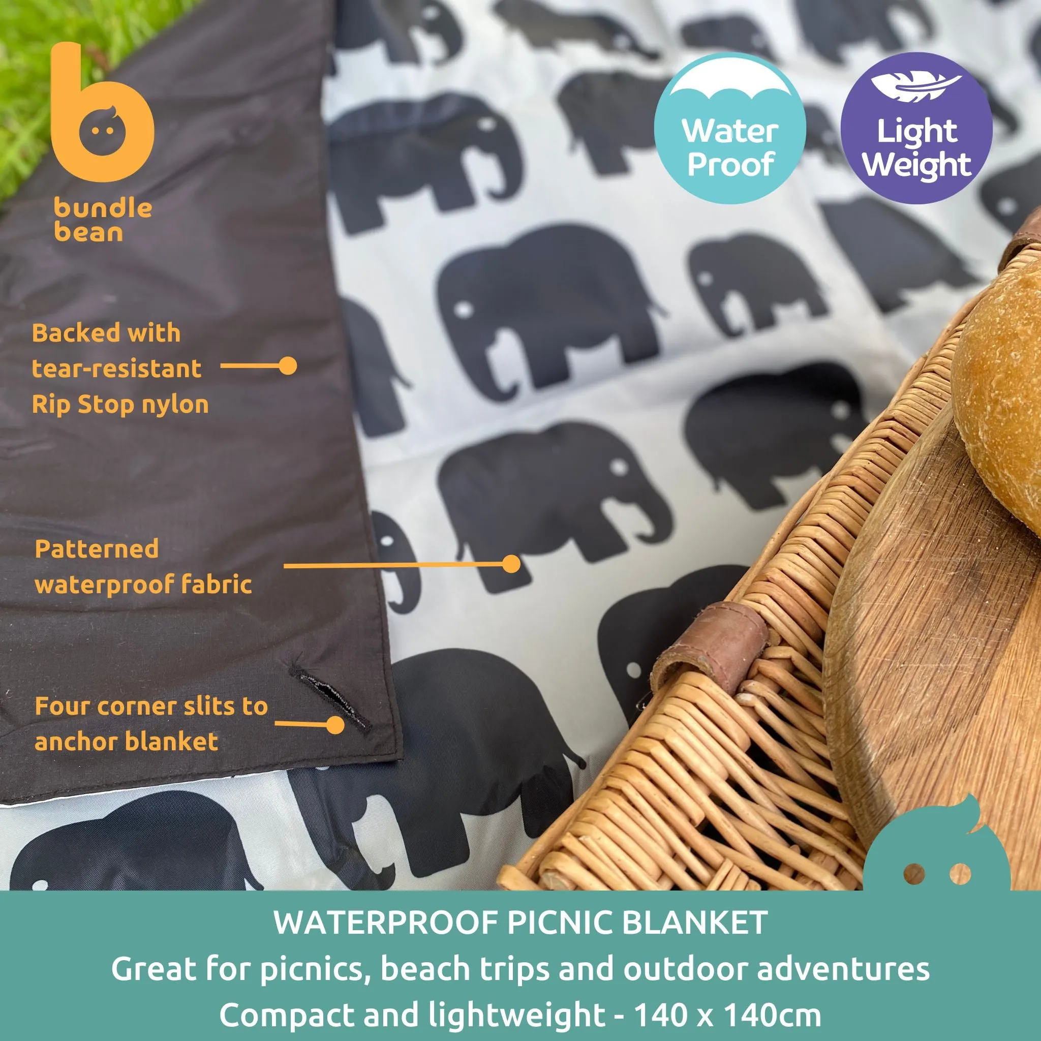 Picnic Blanket - GOLD BEES