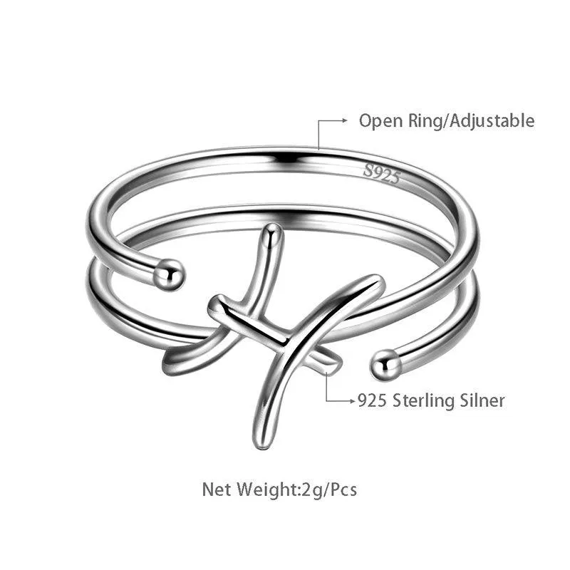 Pisces Rings Zodiac Sign Jewelry Women Girls Birthday Gifts 925 Sterling Silver