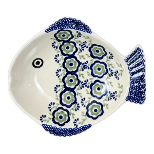 Platter, Fish-Shaped, Small in "Green Tea Garden" by Manufaktura | S014T-14