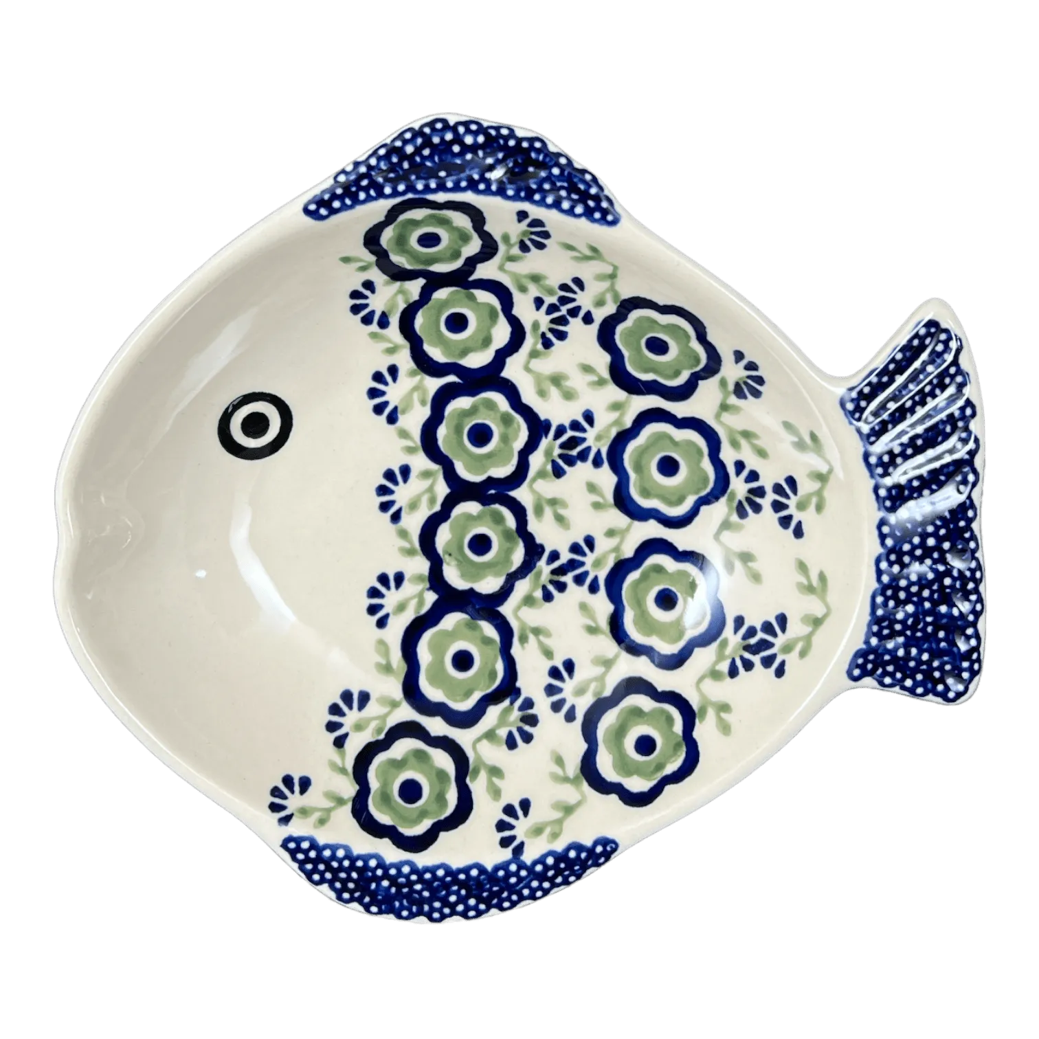 Platter, Fish-Shaped, Small in "Green Tea Garden" by Manufaktura | S014T-14