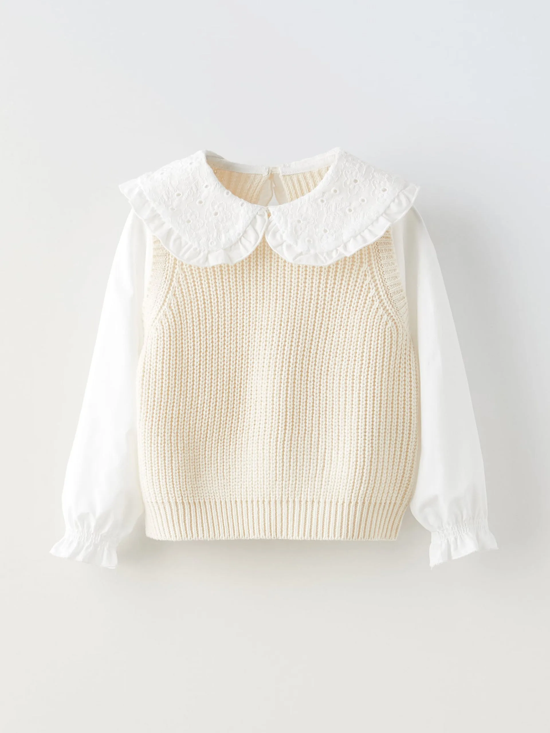 Poplin knit sweater