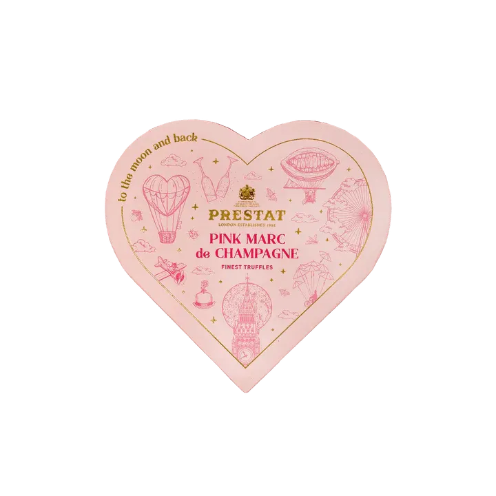 Prestat Pink Marc de Champagne Heart - Love Truffles Collection