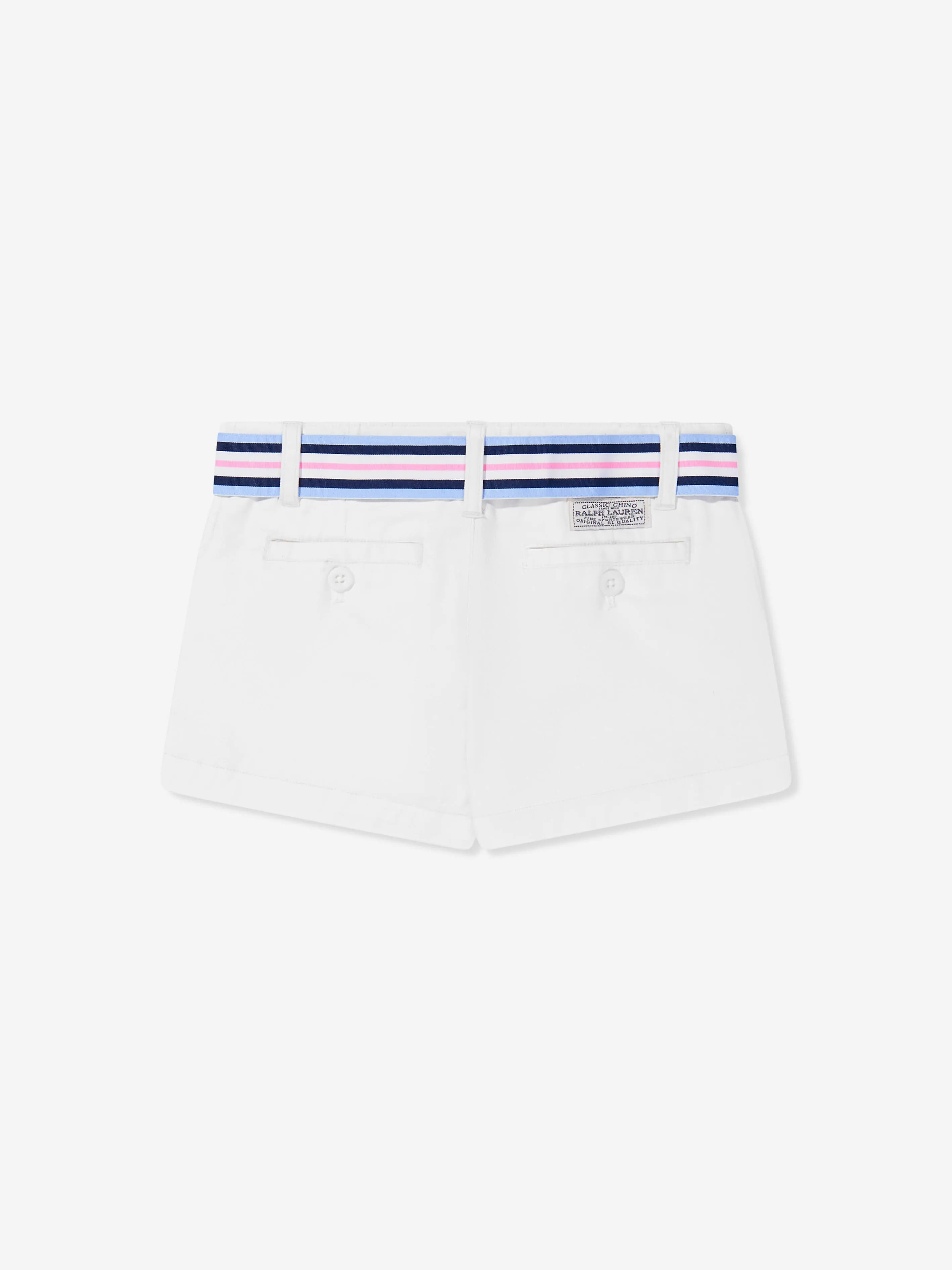 Ralph Lauren Girls Chino Shorts With Belt in White