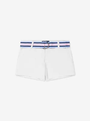 Ralph Lauren Girls Chino Shorts With Belt in White