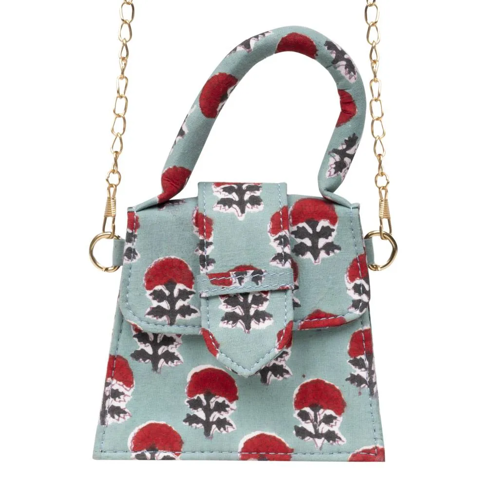 Raspberry Rush Blockprinted Chiq Bag