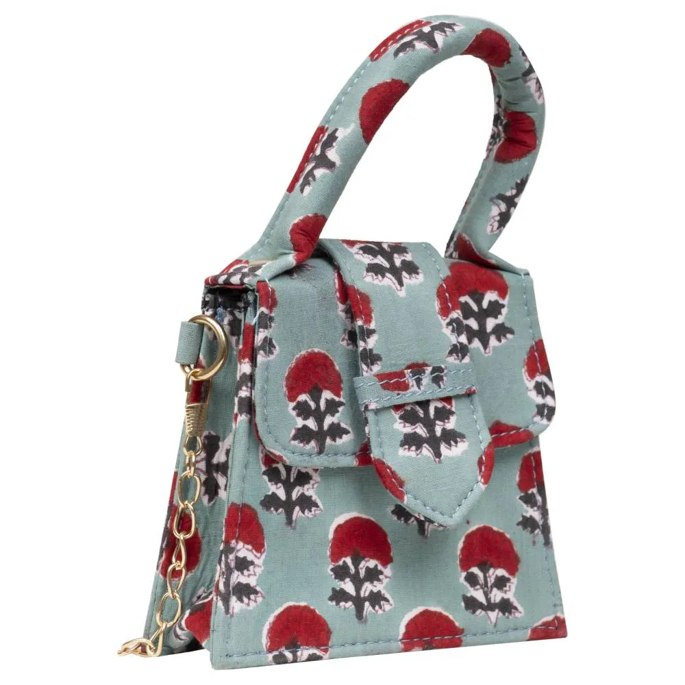 Raspberry Rush Blockprinted Chiq Bag