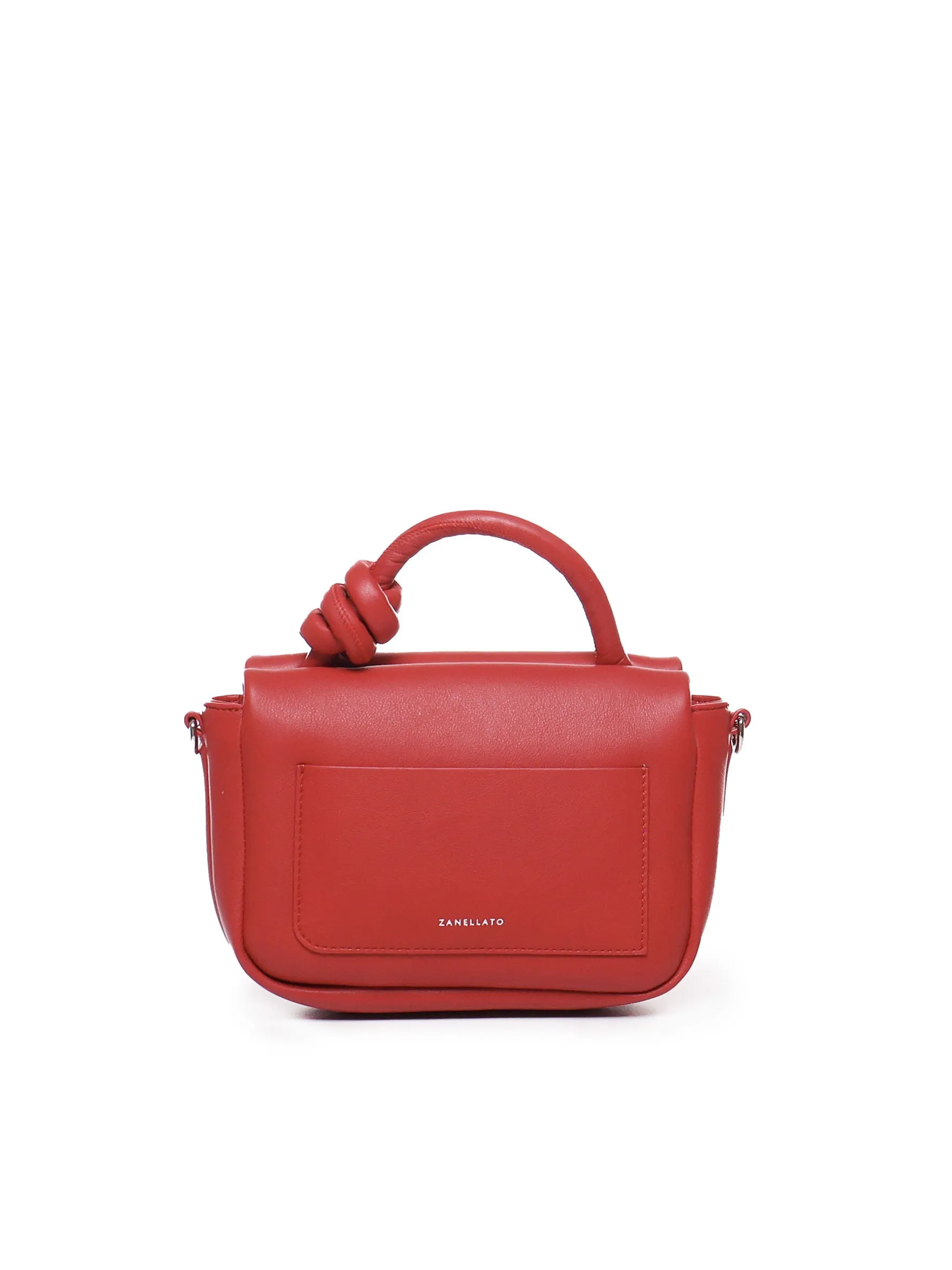 Red Valtellina Leather Flap Bag