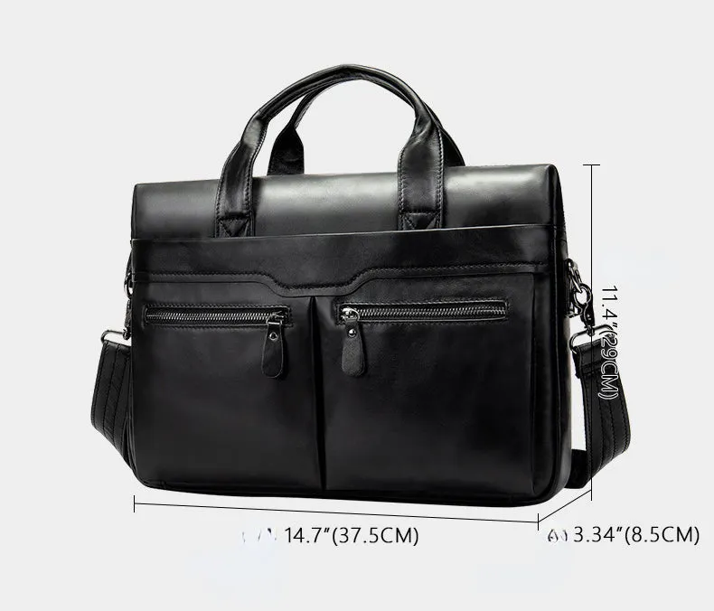 Retro Leather Business Briefcase for Men 9005