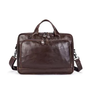 Rossie Viren  Leather Laptop Bag Mens Briefcase Messenger Bag Mens Portfolio Slim Bag