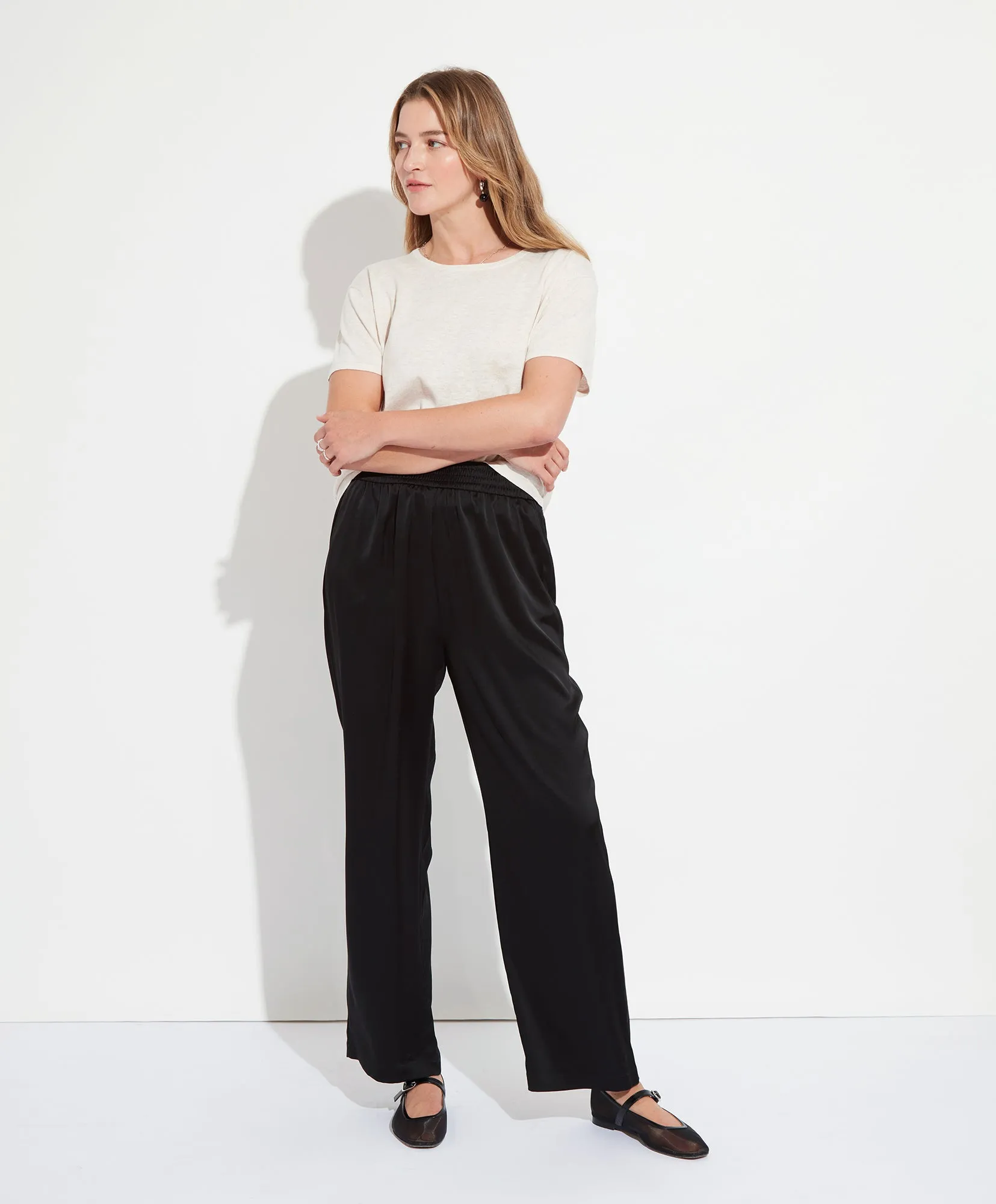 Satin Pull-On Pant